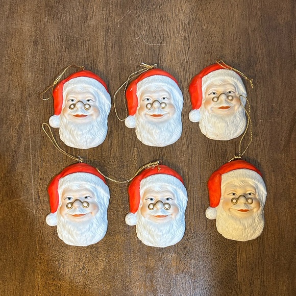 Enesco Other - Enesco Santa Claus 1989 Vintage Porcelain Holiday Ornaments Set of 6